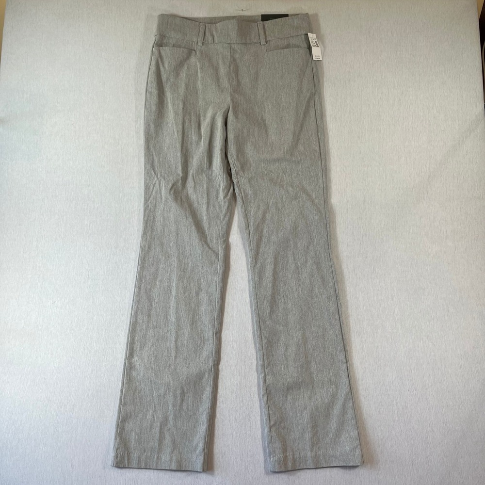 NEW Maurices Bengaline Bootcut Pants Women M Reg Gray Mid Rise Stretch 32" Ins